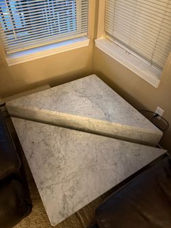 Modern Two-Piece Triangular Marble Coffee Table