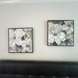 🌸 Neutral Floral Canvas Wall Art – Set of 2