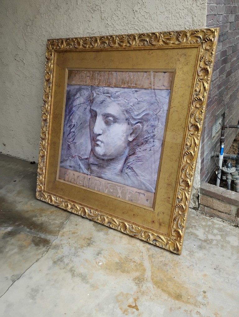 Ferdinand by R.Franklin in massive 60x60 baroque wood frame
Ridiculously massive framed picture!
Gaudy or classical,you decide.
Looks great in small