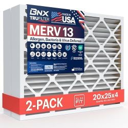NEW! Merv 13 TruFilter 20x25x4 (19.5"x24.5"x3.65" Slim Fit) Air Filter 2 Pack Hvac Ac Furnice