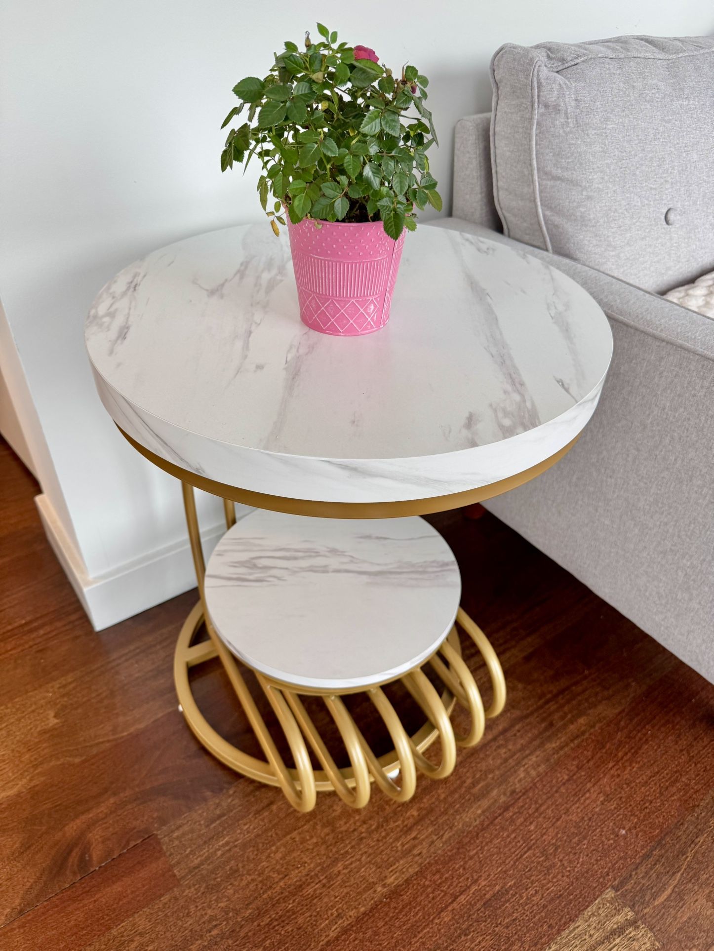 Modern End Table - Marbletop