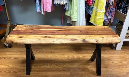 41" Live Edge wood Bench 4I”W x 14"D x18'H