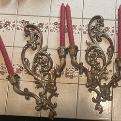 Syroco Wood Candlesticks