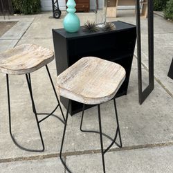 Modern Light Oak Bar Stools/ Restoration Hardware Style