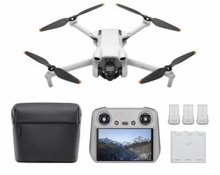 DJI Mini 3 Fly More Combo (DJI RC), Drones with Camera for Adults 4K, 3 Batteries for 114-min Flight Time, Vertical Shooting, 32800ft (10km) Video Tra