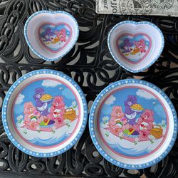 Care Bear Bowls and Plates Vintage 