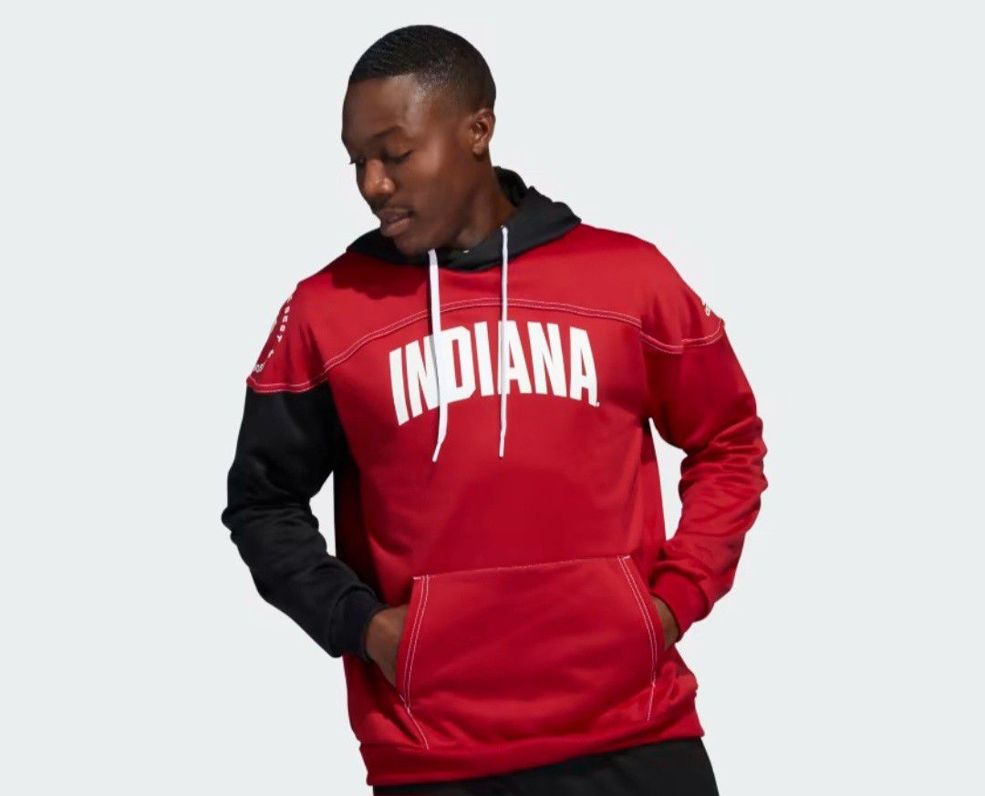 adidas Indiana Hoosiers Stadium Pullover Red Hoodie Men’s Medium HN9599 NWT