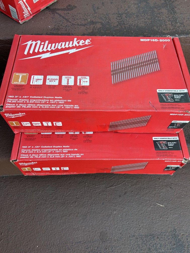 2 pcs 16D 3 in. x .131 in. Collated 21-Degree Duplex Nails for M18 FUEL Duplex Nailer (2000-Count)
