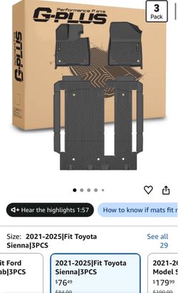 Floor Mats for Toyota Sienna  21-25
