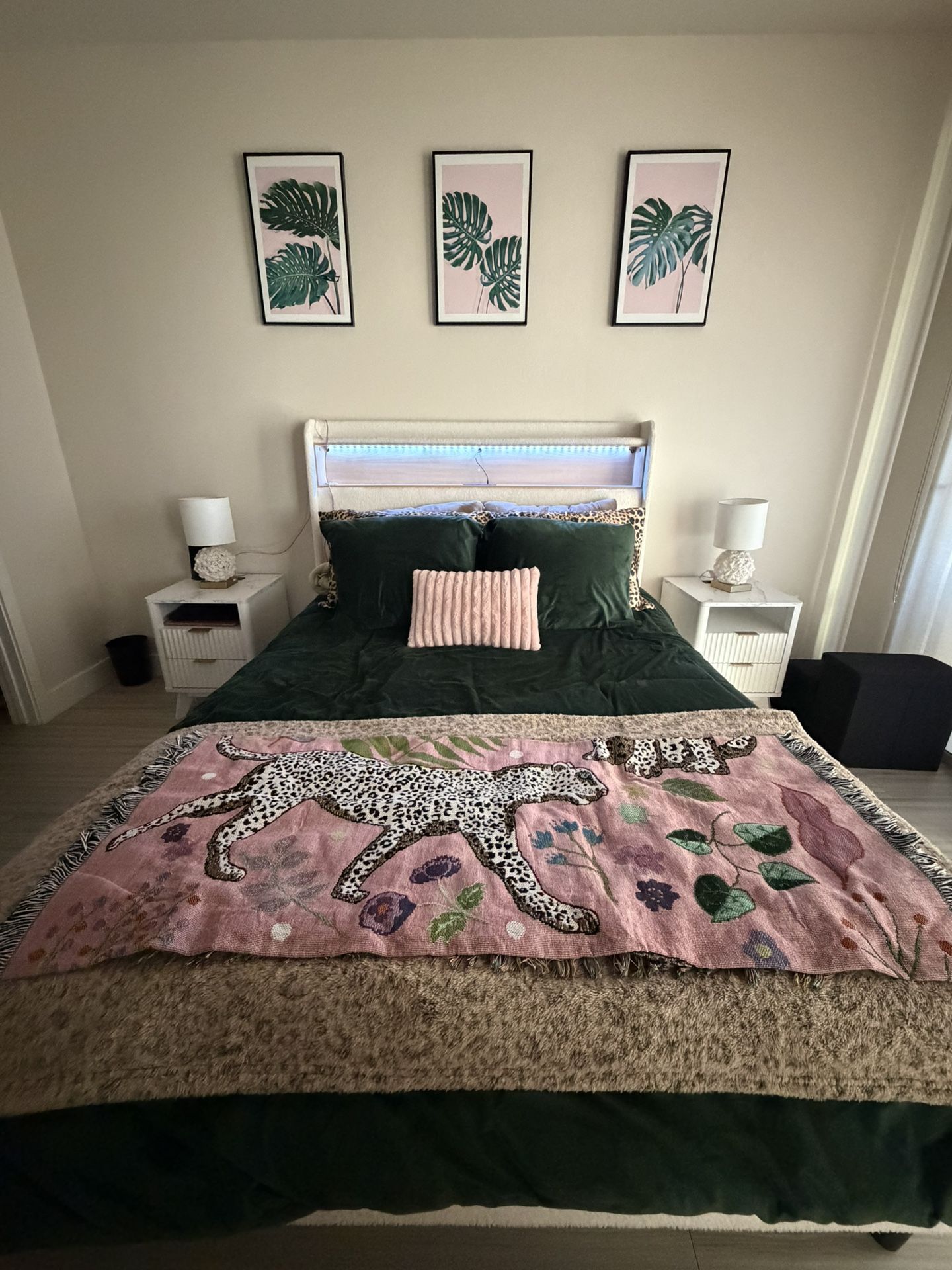 Queen Bed Frame With Mattress And Foam Topper Included