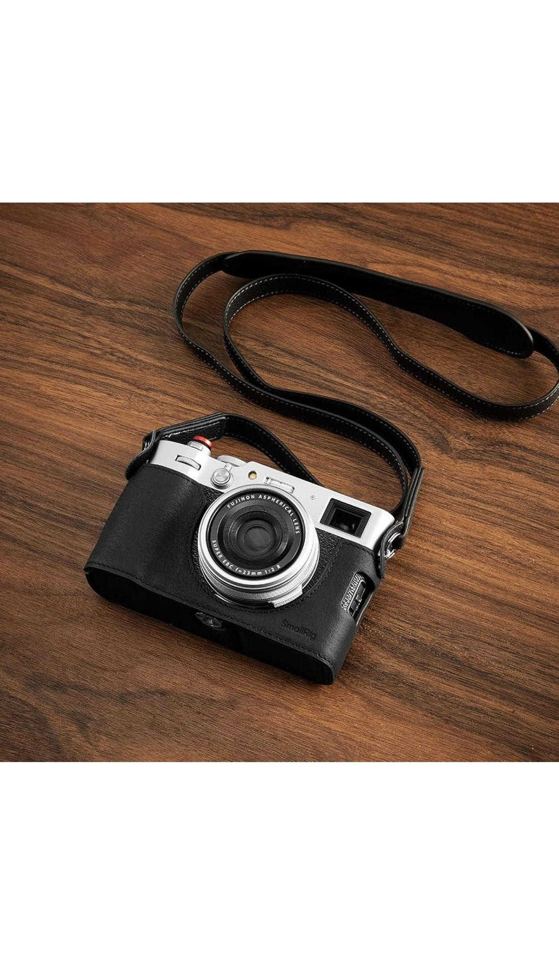 SmallRig X100VI Half Leather Case Kit with Shoulder Strap, Retro Style Leather Camera Half Case with Aluminum Alloy Frame for FUJIFILM X100VI (Black)