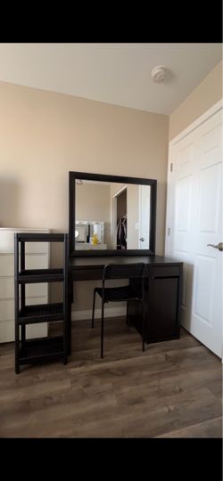 Black vanity desk