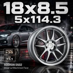 🔥 18x8.5 AodHan DS02 Silver w/Machined Face Wheels 🔥