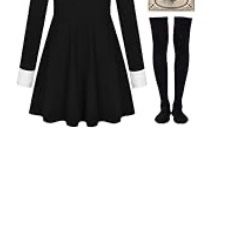 Girls Black Dress Black Stalking a And Braided Wig Sold Together Or Separately 