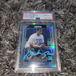 Rashawn Slater Signed 2021 Prizm Silver RC ROOKIEGRAPH Slab PSA GEM MT 10 AUTO. RARE!!