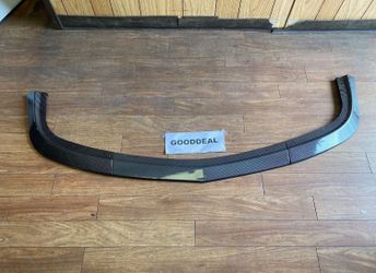 #55 3Pcs Flat Wedge Car Front Bumper Lips Spoiler Wing Body Kit Compatible with Dodge Challenger SXT 15-22, Carbon Fiber Loo