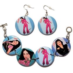 SELENA QUINTANILLA BRACELET EARRINGS  JEWELRY SET ARTWORK DRAWINGS 