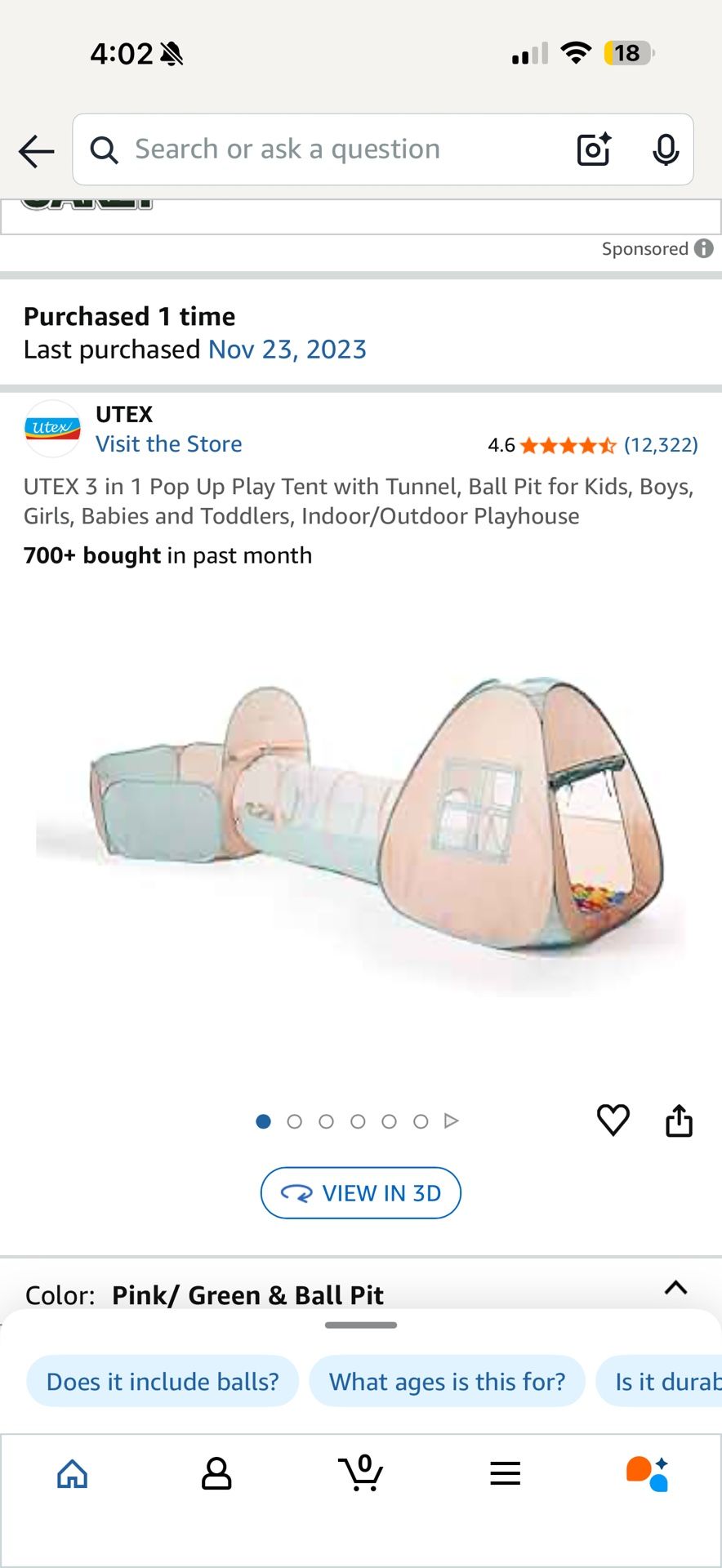 Kids Pop Up Tent With Tunnel