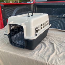 Vibrant Life Pet Kennel Small 23" Dog Crate, Plastic Travel Pet Carrier for Pets up to 15 lb, Grey