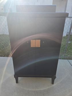 Black Home Bar Cabinet with Wine Storage