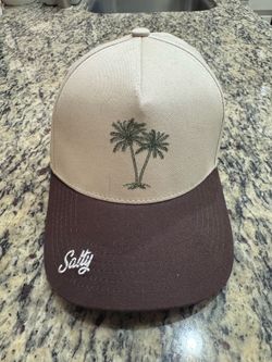 Salty Crew Palm Tree Two-Tone Snapback Hat Beige Brown