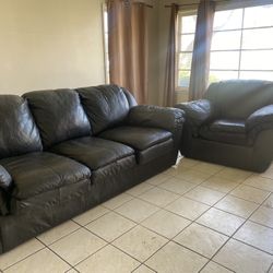 Leather Sofa Set  $60 For Set