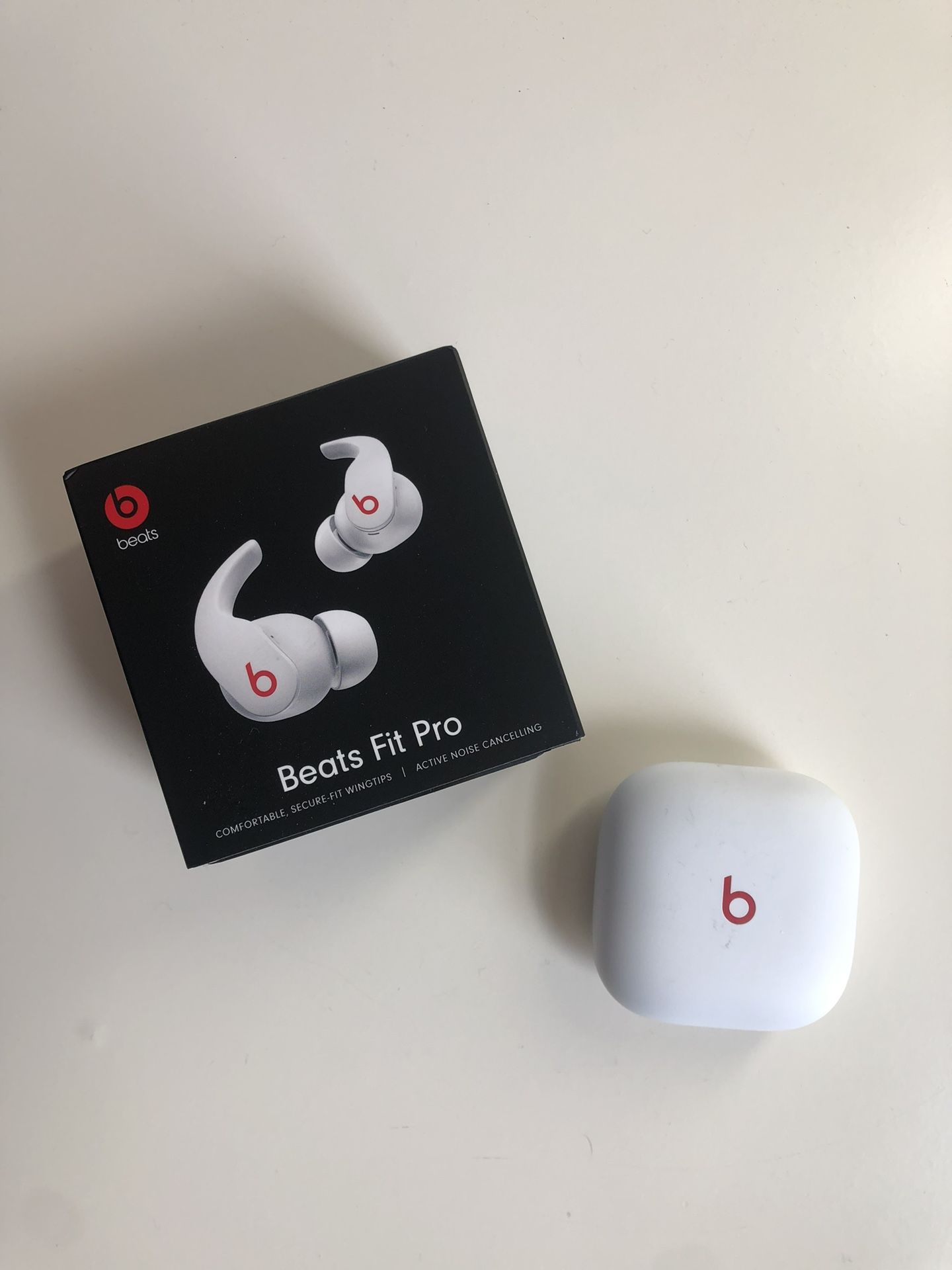 White Beats Fit Pro Wireless Earbuds Active Noise Cancelling Head. All In Box. Used 1 Time Only.
