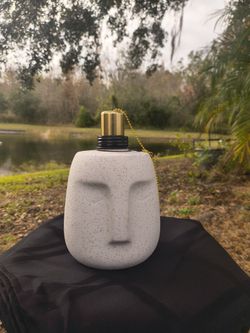 Ecru Tabletop Torch Lamp