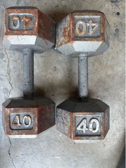 Pair of 40lb Hex Dumbbells