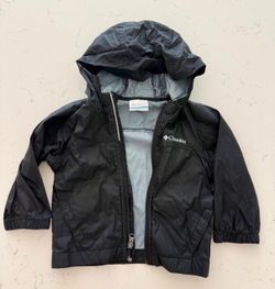 Columbia Kids Black Hooded Rain Jacket 2T