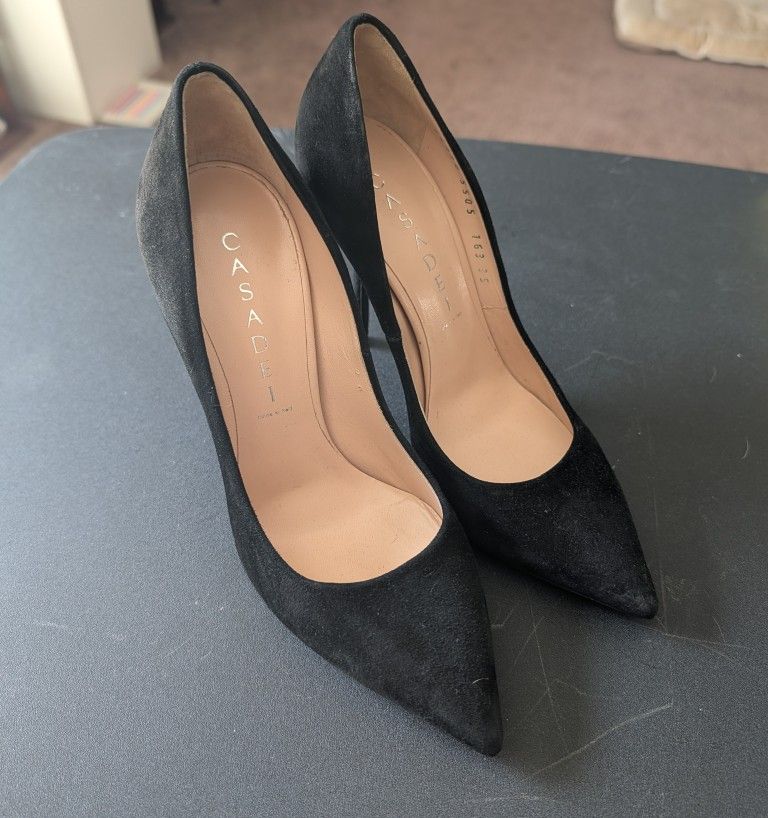 Casadei Black Suede Pumps Size 35 (4.5-5 US Size)