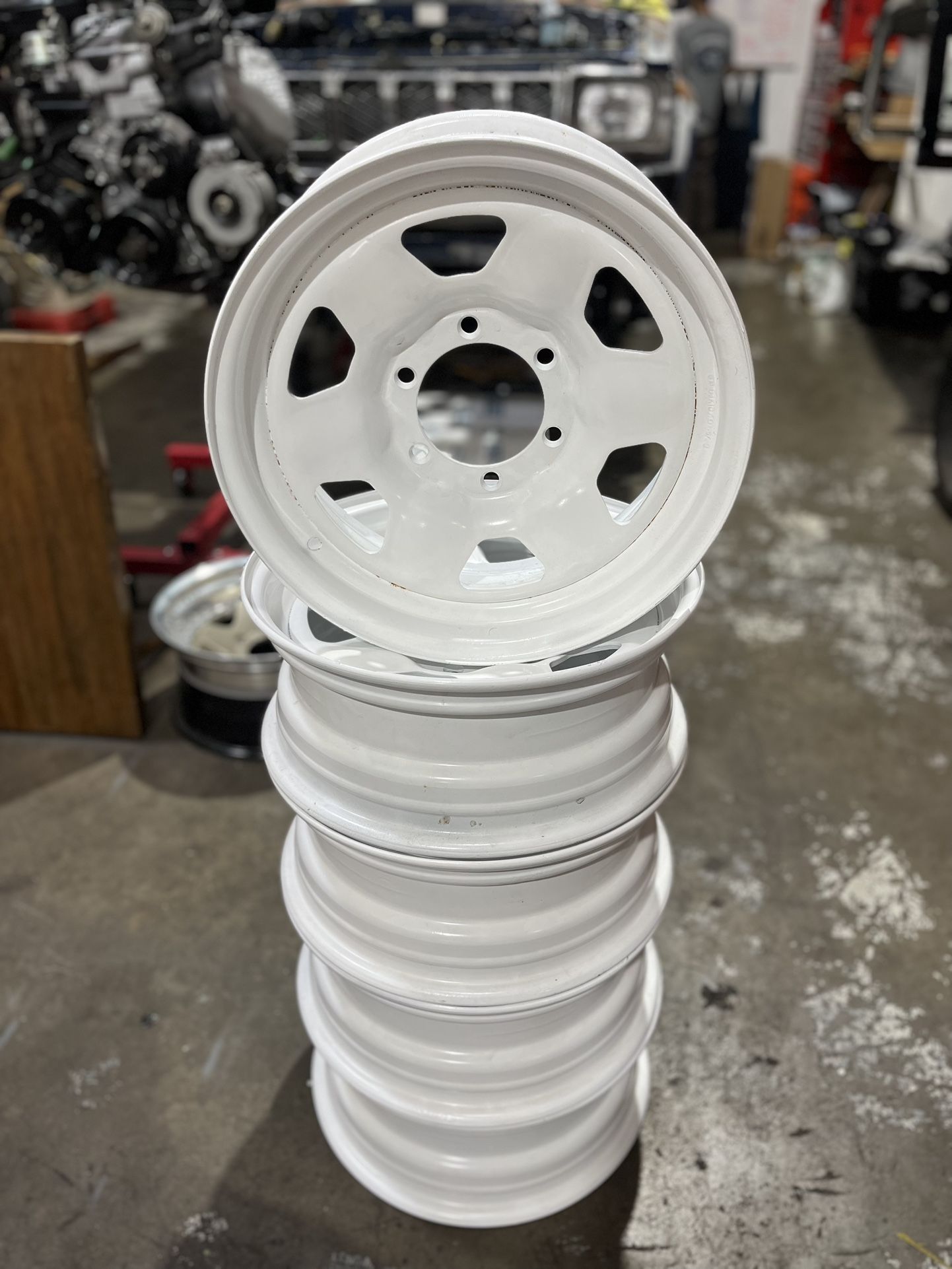 Set Of 5Toyota Land Cruiser 16” 5 spoke Steelies White