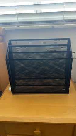 Eldon Black Metal Mesh Desktop File Organizer