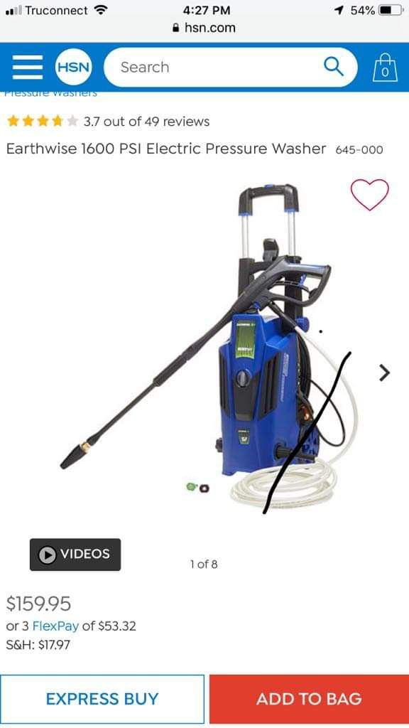 Earthwise 1600 psi pressure washer