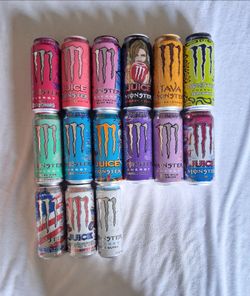 15 Monster Energy Can Collection - Starter Set / Room Decor (Includes Bad Apple Art Can)