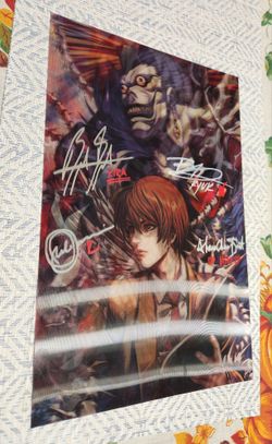 Death Note 4x Signed Dub VA 3D Poster