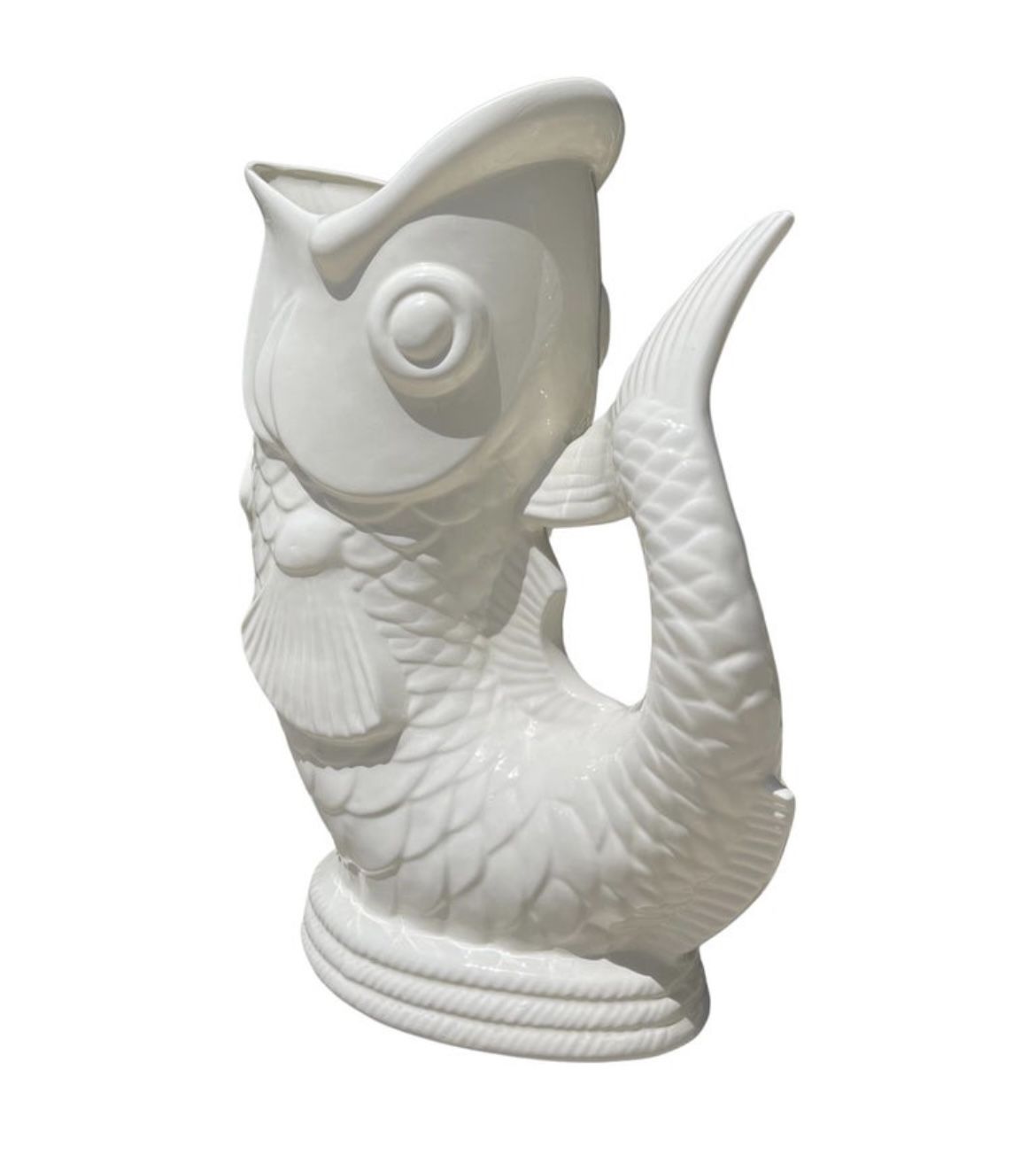 Hollywood Regency Mythical Dolphin Form Umbrella Stand, Koi Fish Vase Stand
