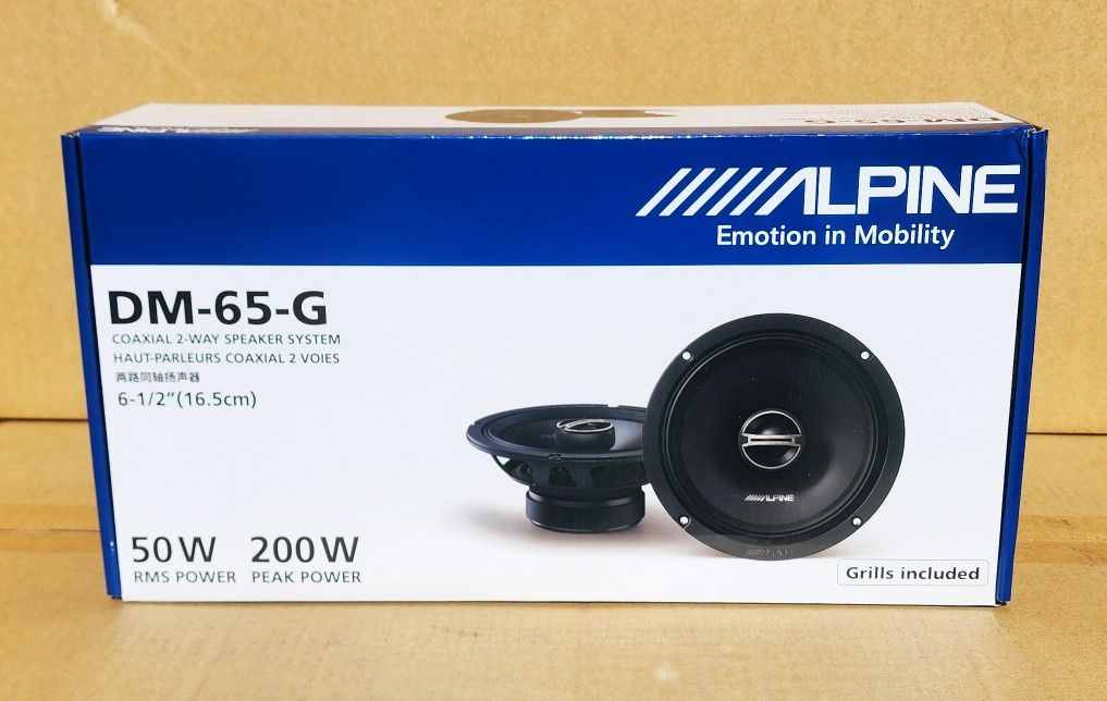Alpine Car Speakers Set DM Series 6 1/2 Inch 2-Way Coaxial Speaker System 200 Watts DM-65-G 🚨 Payment Options Available 🚨 No Credit Needed 🚨