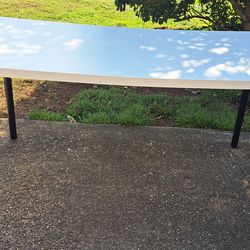 Slight Sag | 59" IKEA White Table Dorm Computer Office Desk Tabletop Removable Legs