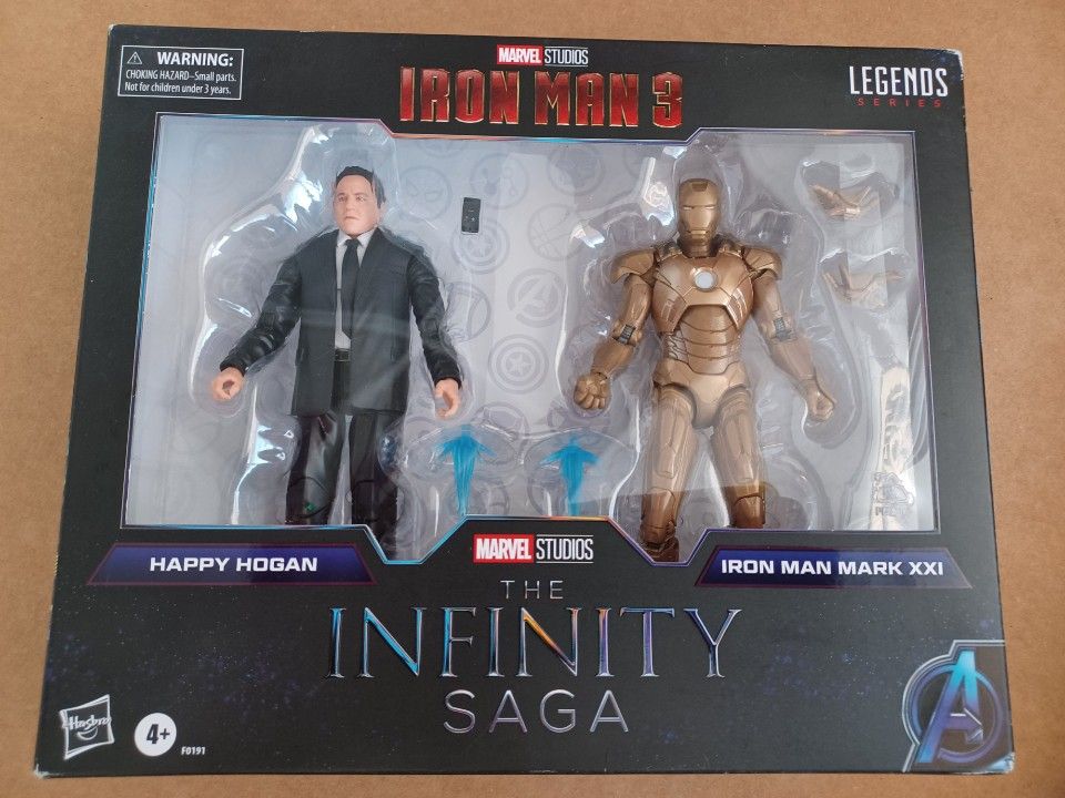 Marvel Studios Legends Series Iron Man 3 The Infinity Saga Happy Hogan & Iron Man Mark XXI Figures