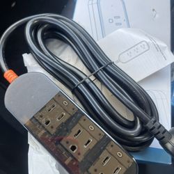 Outdoor Power Strip Weatherproof 10 FT Extension Cord Waterproof Surge Protector Power Strip, 3 AC Outlets, 1625W Overload Protection, for Camping, Ho