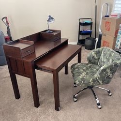 Pottery, barn, kids camp, pull out desk and chair