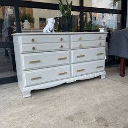 Solid Wood Dresser With Gold Hardware 