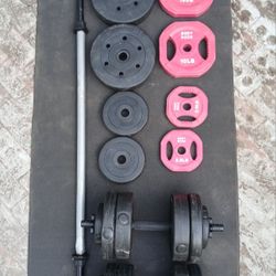 Barbell With Dumbbells Set