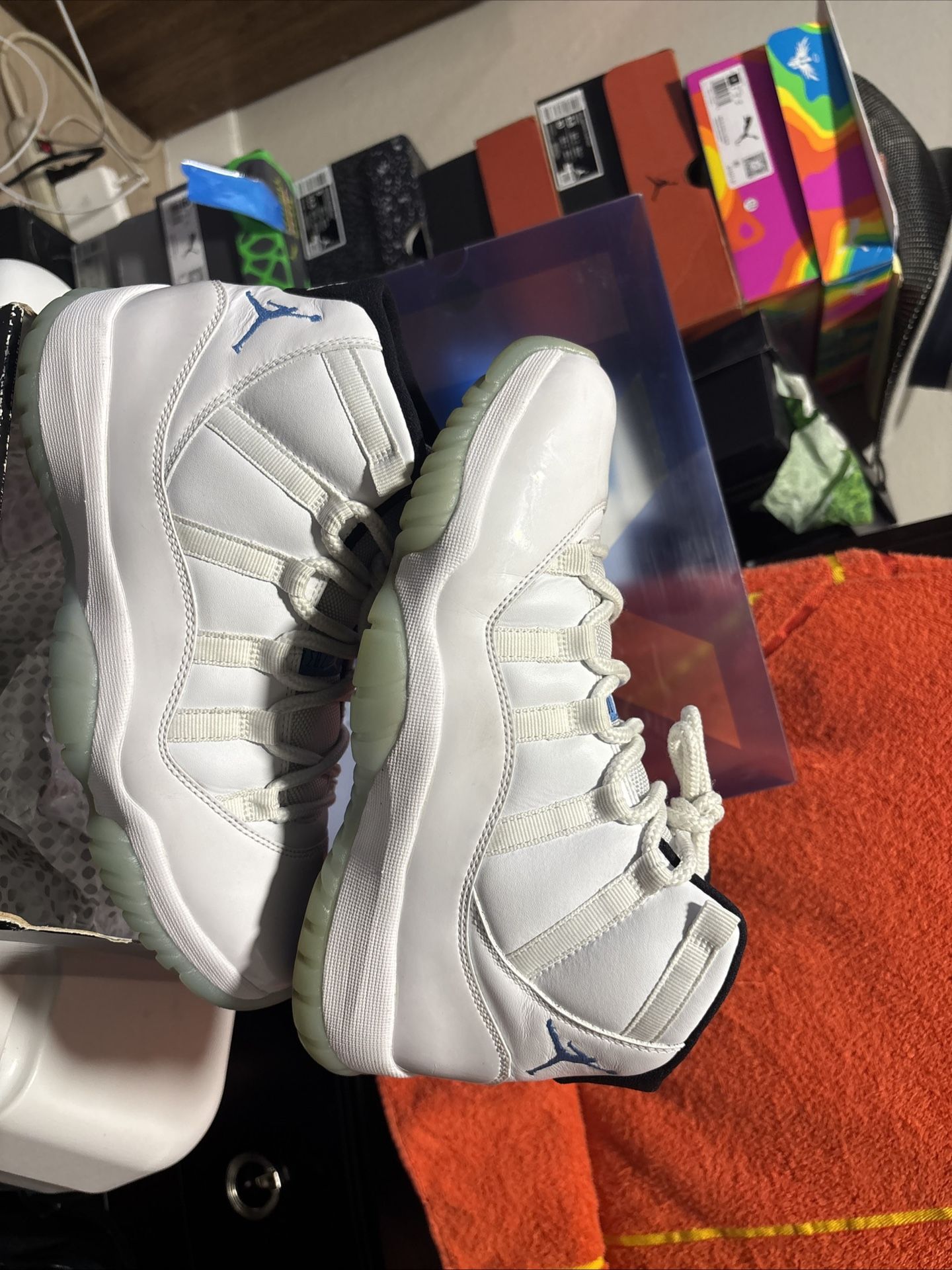 2014 Release Air Jordan Retro 11 White/Legend Blue/ Black Size 8 Mens
