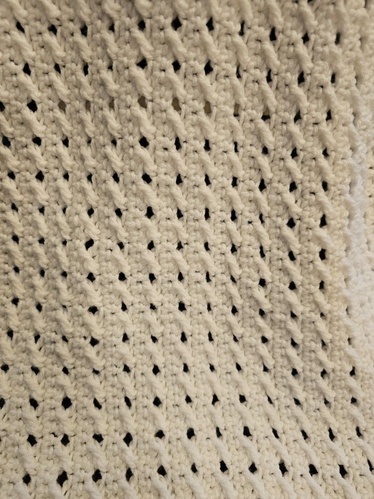 White Crotchet Baby Blanket 