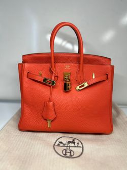 Hermes Togo Birkin 25 Orange Poppy (H)