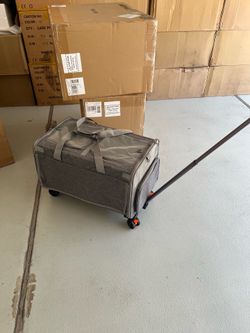 BRAND NEW IN BOX Pet Carrier Cat Carrier Dog Carrier With Wheels Up to 38lb (gray or beige)