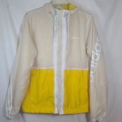 Adidas Neo Label Men's Windbreaker Yellow White Jacket Size Large 