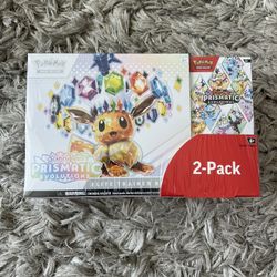 Pokemon Scarlet & Violet Prismatic Evolutions 2 Pack Bundle ETB & Booster Brand New Sealed